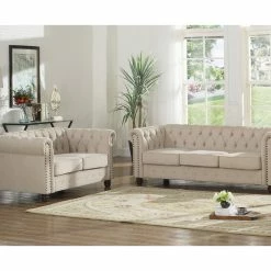 Best Master Furniture Venice Upholstered Living Room Loveseat, Beige -GDF sofa Shop 3d4184100d0d2f3f 9018 w800 h800 b0 p0