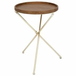 GwG Outlet Metal Wooden Tray Table, 20 X25
