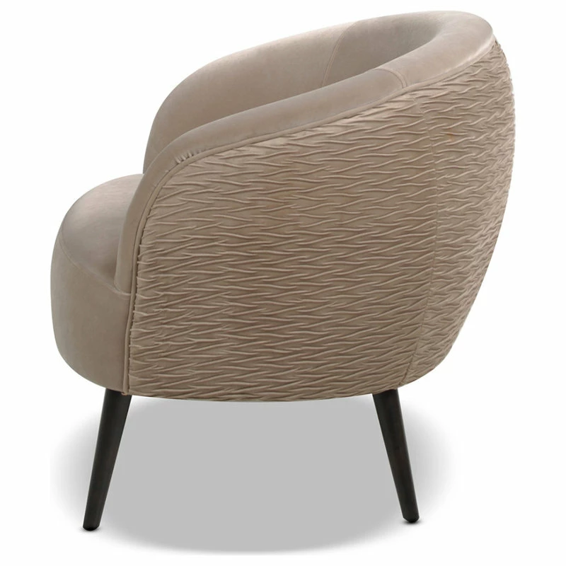 Jennifer Taylor Home London Ruched Barrel Accent Chair, Mink Beige Velvet 6 Jennifer Taylor Home London Ruched Barrel Accent Chair, Mink Beige Velvet - Image 4