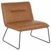 Lumisource Casper Accent Chair, Black Metal, Camel PU