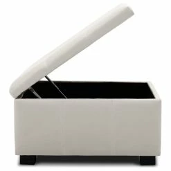 Belleze Upholstered Squared Storage Ottoman, White -GDF sofa Shop 3e018ae70b4e8b37 0924 w800 h800 b1 p0