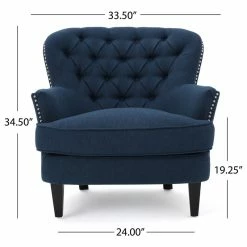 GDFStudio GDF Studio Alfred Royal Vintage Design Upholstered Arm Chair, Dark Blue -GDF sofa Shop 3fc1a27001aebf36 9354 w800 h800 b1 p0