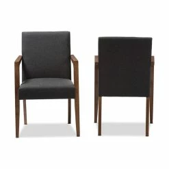 Baxton Studio Andrea Mid-Century Modern Dark Gray Upholstered Wooden Armchair, Set Of 2 11 Baxton Studio Andrea Mid-Century Modern Dark Gray Upholstered Wooden Armchair, Set Of 2 -GDF sofa Shop 40114d7f0065e4c3 0363 w800 h800 b1 p0