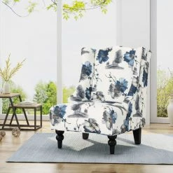 GDFStudio GDF Studio Alonso Contemporary Wingback Fabric Club Chair, Print/Dark Brown -GDF sofa Shop 4011663e01e14825 4318 w800 h800 b0 p0