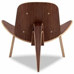 Kardiel Tripod Plywood Modern Lounge Chair, Genuine Italian Leather, Wihte Seat, Walnut -GDF sofa Shop 405149a10c6ca099 4710 w800 h800 b1 p0