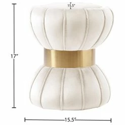 Meridian Furniture Vino Cream Velvet Ottoman/Stool, Cream -GDF sofa Shop 409167d202682f33 5223 w800 h800 b1 p0