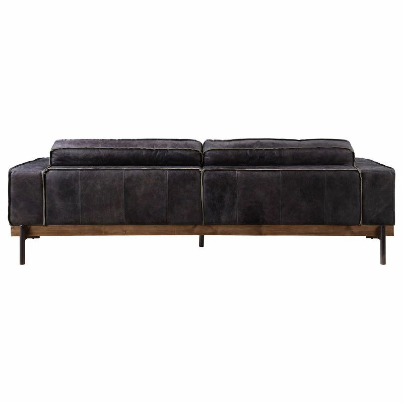 Acme Furniture Sofa, Antique Ebony Top Grain Leather 6 Acme Furniture Sofa, Antique Ebony Top Grain Leather - Image 4