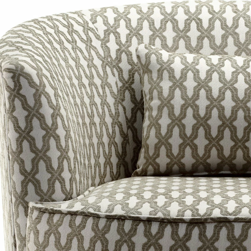 Fully Wind Co., Ltd. Dmitri Swivel Barrel Chair, Beige, White 6 Fully Wind Co., Ltd. Dmitri Swivel Barrel Chair, Beige, White - Image 4