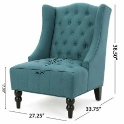 GDFStudio GDF Studio Adriana Tall Wingback Tufted Fabric Club Chair, Dark Teal -GDF sofa Shop 40f1d02601b312e4 7320 w800 h800 b1 p0