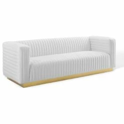 LexMod Charisma Channel Tufted Performance Velvet Living Room Sofa, White -GDF sofa Shop 41711b8f00cd2c2f 6780 w800 h800 b1 p0