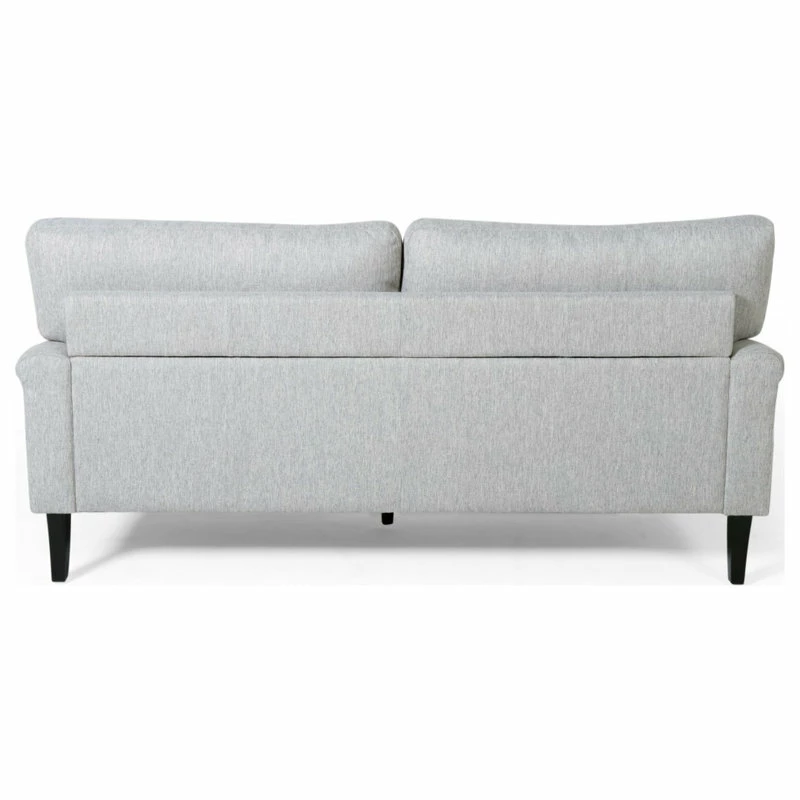 GDFStudio Ava Fabric Loveseat, Light Gray And Dark Brown 9 GDFStudio Ava Fabric Loveseat, Light Gray And Dark Brown - Image 7