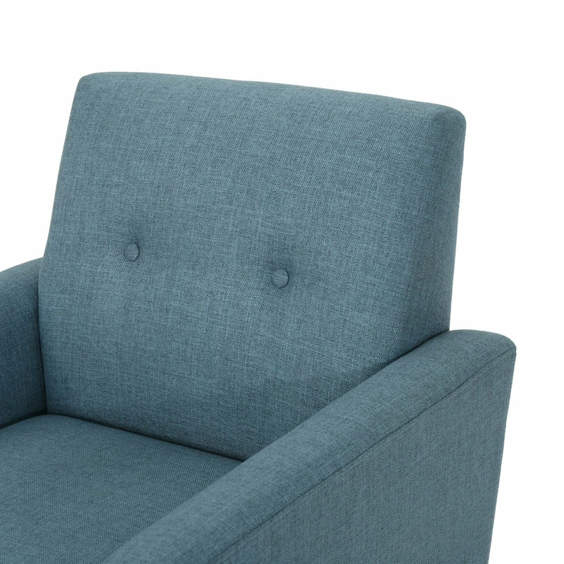 GDFStudio GDF Studio Sierra Mid Century Fabric Club Chair, Blue 8 GDFStudio GDF Studio Sierra Mid Century Fabric Club Chair, Blue - Image 6