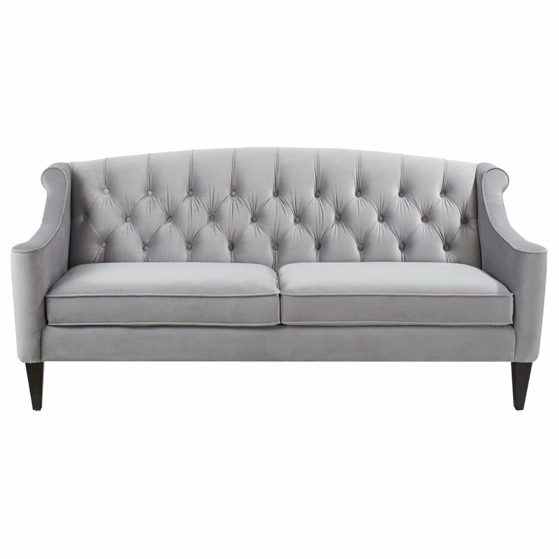 Jennifer Taylor Home Ken 74" Upholstered Button-Tufted Sofa, Opal Gray Velvet 3 Jennifer Taylor Home Ken 74" Upholstered Button-Tufted Sofa, Opal Gray Velvet