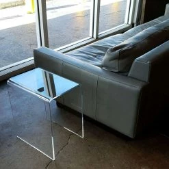 Southeastflorida Clear Acrylic End Table, 16"x12"x19", 3/8" Thick