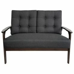 GDFStudio Athena Waffle Stitch Tufted Accent Arm Chair With Rubberwood Legs