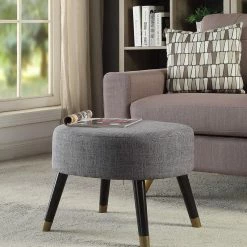Convenience Concepts Designs4Comfort Mid-Century Ottoman Stool In Gray Fabric -GDF sofa Shop 43c1abda08b0b7ed 5859 w800 h800 b0 p0
