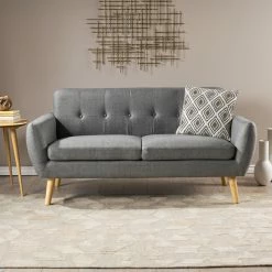 GDFStudio GDF Studio Joseline Mid Century Modern Petite Fabric Sofa, Dark Gray -GDF sofa Shop 43f17dd70f9090b0 0705 w800 h800 b0 p0