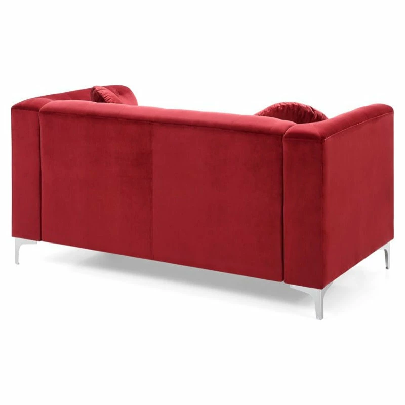Glory Furniture Pompano Velvet Loveseat In Burgundy 7 Glory Furniture Pompano Velvet Loveseat In Burgundy - Image 5