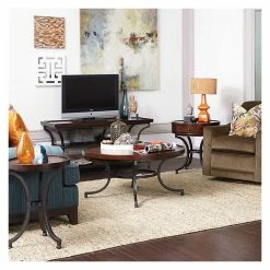 Hammary Furniture Barrow Round Chairside Table By Hammary, Rich Amber -GDF sofa Shop 44b19c1708f03122 6104 w800 h800 b0 p0