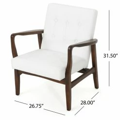 GDFStudio GDF Studio Callisto Mid Century Modern Fabric Club Chair, White -GDF sofa Shop 44b1f23b01b80314 4876 w800 h800 b1 p0