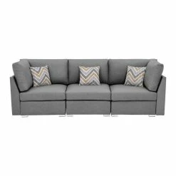 Lilola Home Amira Gray Linen Fabric Sofa Couch With Accent Pillows -GDF sofa Shop 45015d610faf4981 4919 w800 h800 b1 p0