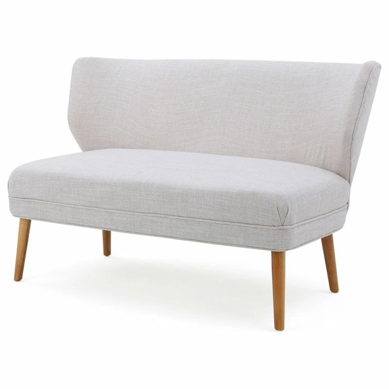 GDFStudio GDF Studio Dumont Mid Century Modern Fabric Loveseat Sofa Settee, Beige 10 GDFStudio GDF Studio Dumont Mid Century Modern Fabric Loveseat Sofa Settee, Beige - Image 8