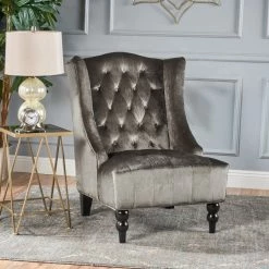 GDFStudio GDF Studio Talisa Winged High-Back Tufted New Velvet Club Chair, Gray 11 GDFStudio GDF Studio Talisa Winged High-Back Tufted New Velvet Club Chair, Gray -GDF sofa Shop 4531c47a01b160d6 7856 w800 h800 b0 p0