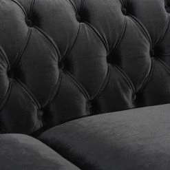 GDFStudio Spencer Tufted Chesterfield Velvet 3 Seater Sofa, Black/Dark Brown 21 GDFStudio Spencer Tufted Chesterfield Velvet 3 Seater Sofa, Black/Dark Brown -GDF sofa Shop 45410272022ebe0c 5701 w800 h800 b0 p0