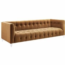 TOV Furniture Bea Velvet Sofa, Cognac