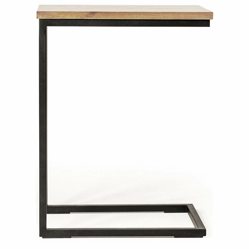 Limari Home Turner C-Shaped Wood & Metal Side Table In Brown/Black 5 Limari Home Turner C-Shaped Wood & Metal Side Table In Brown/Black - Image 3