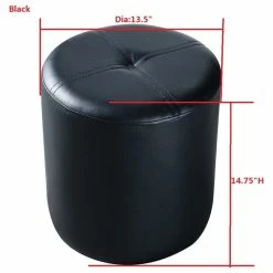 Pilaster Designs Ula Round Ottoman, Dark Blue -GDF sofa Shop 46e1c3ef0a5e91a3 6731 w800 h800 b1 p0