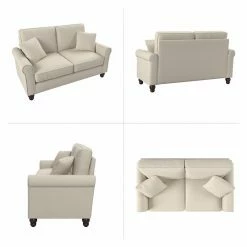 Bush Business Furniture Hudson 61W Loveseat In Cream Herringbone Fabric -GDF sofa Shop 4751269b020c9133 0921 w800 h800 b1 p0