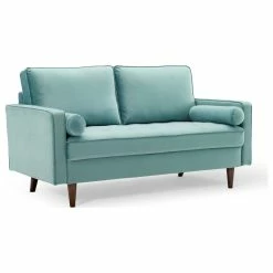 LexMod Valour Performance Velvet Loveseat, Mint