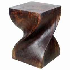 Kammika Import Export Co., Ltd (Thailand) Haussmann Big Twist Wood Stool Table 14 In SQ X 20 In H Mocha Oil -GDF sofa Shop 4811b28c0cab5d0e 6315 w800 h800 b1 p0