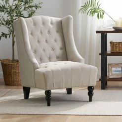GDFStudio GDF Studio Clarice Tall Wingback Tufted Fabric Accent Chair, Light Beige 14 GDFStudio GDF Studio Clarice Tall Wingback Tufted Fabric Accent Chair, Light Beige -GDF sofa Shop 4821eaa702393695 8316 w800 h800 b0 p0