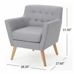 GDFStudio GDF Studio Madeira Buttoned Mid Century Modern Dark Teal Fabric Club Chair, Ligh -GDF sofa Shop 4881621101c44629 9102 w800 h800 b1 p0