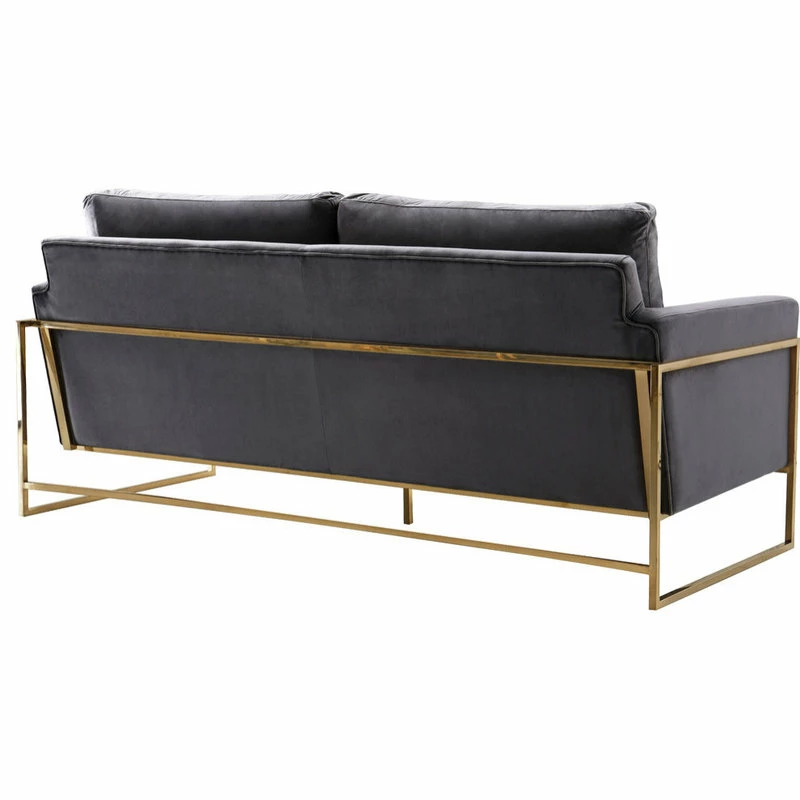 Meridian Furniture Mila Velvet Sofa, Gray 6 Meridian Furniture Mila Velvet Sofa, Gray - Image 4