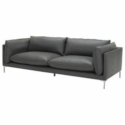 Vig Furniture Inc. Divani Casa Harvest Modern Full Leather Sofa, Gray