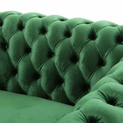 GDFStudio Leila Chesterfield Velvet Club Chair, Emerald, Dark Brown -GDF sofa Shop 4971dedb01d7a893 3614 w800 h800 b0 p0