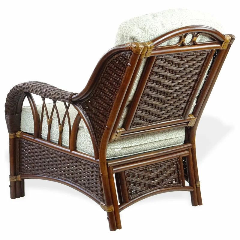 SK New Interiors Alexa Living Armchair With Cushion, Natural Wicker, Dark Walnut 4 SK New Interiors Alexa Living Armchair With Cushion, Natural Wicker, Dark Walnut - Image 2