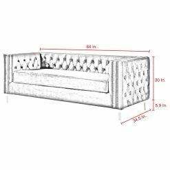 Inspired Home Jeannie Velvet 3-Seat Sofa Button Tufted With Metal Legs, Navy -GDF sofa Shop 49d15c890e9f6e76 0336 w800 h800 b1 p0