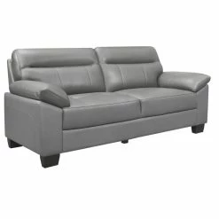 Lexicon Home Escolar Leather Sofa Collection, Gray, Sofa