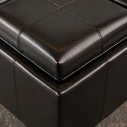 GDFStudio GDF Studio Harley Leather 4-Tray Top Storage Ottoman, Espresso -GDF sofa Shop 4a5107f201c427fc 7408 w800 h800 b0 p0