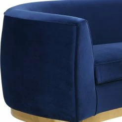 Meridian Furniture Julian Velvet Loveseat, Navy, Gold Base -GDF sofa Shop 4a91d2d802740e04 0618 w800 h800 b0 p0
