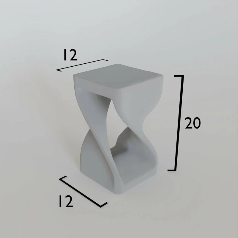 Strata Furniture Wooden Twist Table, Walnut, 14"x20" 5 Strata Furniture Wooden Twist Table, Walnut, 14"x20" - Image 3