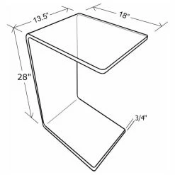 Southeastflorida Acrylic "C" Slide End Table 18"x 13.5"x28", 3/4" Thick -GDF sofa Shop 4c71b62303d57a1a 5118 w800 h800 b1 p0