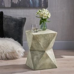 GDFStudio GDF Studio Manuel Indoor Lightweight Concrete Accent Table, Light Gray -GDF sofa Shop 4cb11118035b2df1 0245 w800 h800 b0 p0