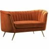 Meridian Furniture Margo Cognac Velvet Loveseat, Cognac -GDF sofa Shop 4cd1901e027414bc 8681 w800 h800 b1 p0