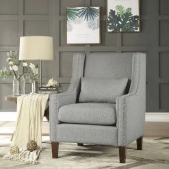 Lexicon Home Waterlyn Wingback Chair, Light Gray -GDF sofa Shop 4ce1a19a0d556729 0521 w800 h800 b0 p0