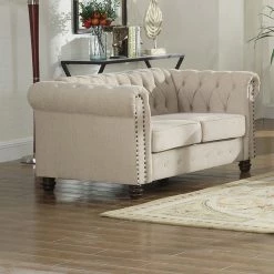 Best Master Furniture Venice Upholstered Living Room Loveseat, Beige -GDF sofa Shop 4d61825d0d0d2f3e 9018 w800 h800 b0 p0